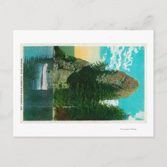 Postal Roca galopante en el río Columbia (Anverso)