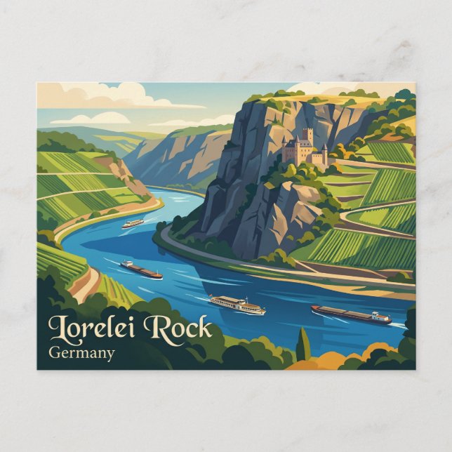 Postal Roca Lorelei Alemania (Anverso)