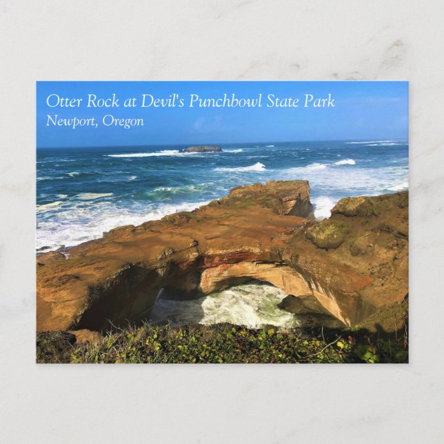 Postal Roca Otter en el Parque Estatal Devil's Punchbowl, (Anverso)
