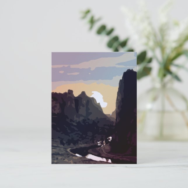 Postal Roca Smith al atardecer (Anverso de pie)