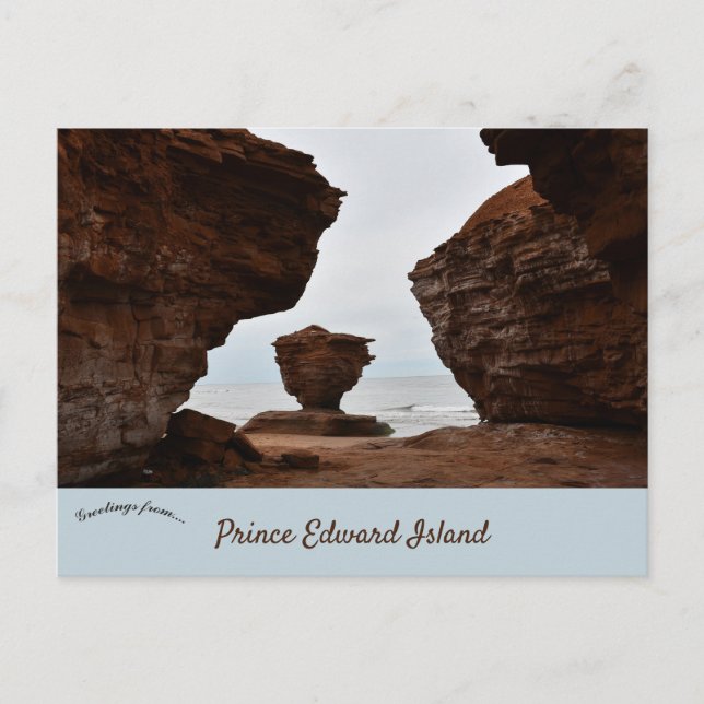 Postal Roca Teacup Isla del Príncipe Eduardo Canadá (Anverso)