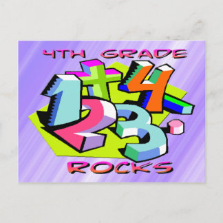 Postal Rocas de 4º grado - Números