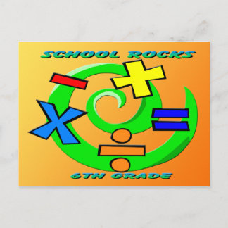 Postal Rocas de 6º grado - Símbolos matemáticos