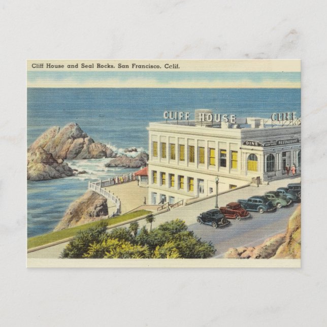 Postal Rocas de estanque Cliff House, San Francisco, Cali (Anverso)