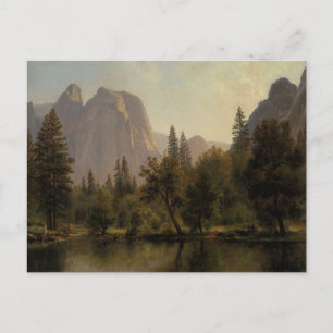 Postal Rocas de la catedral, valle Yosemite por Bierstadt