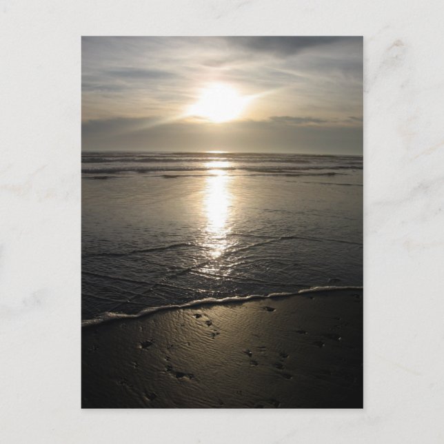 Postal Rocas de playa y puesta de sol (Anverso)