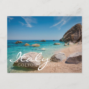 Postal Rocas en la playa de Cala Mariolu en Cerdeña, Ital
