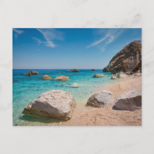 Postal Rocas en la playa de Cala Mariolu en Cerdeña, Ital