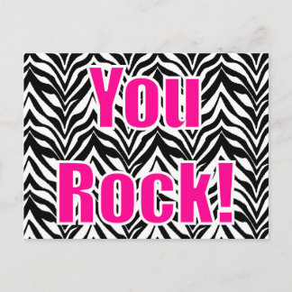 Postal ¡Rocas! Estampado de Cebra