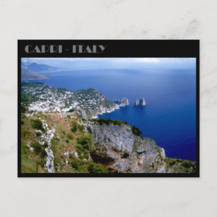 Postal Rocas Faraglioni y península de Sorrento, Capri