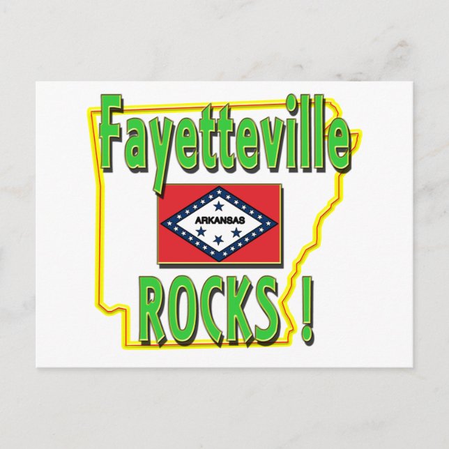 Postal ¡Rocas Fayetteville! (verde) (Anverso)
