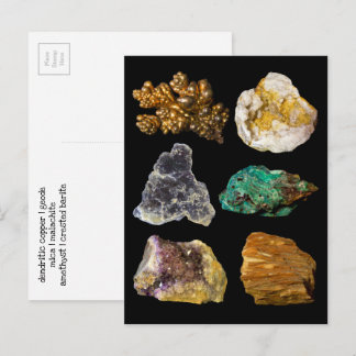 Postal Rocas geoidales de malaquita de cobre Amethyst Mic