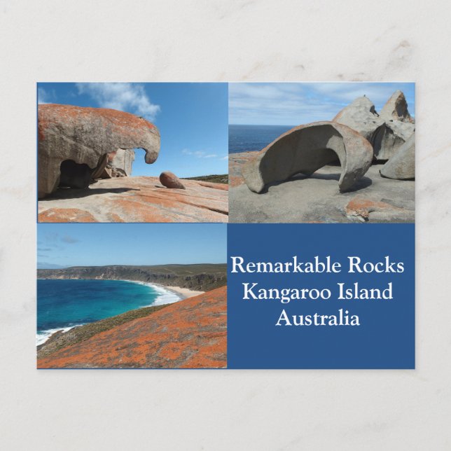 Postal Rocas notables, isla de canguro, Australia postc (Anverso)