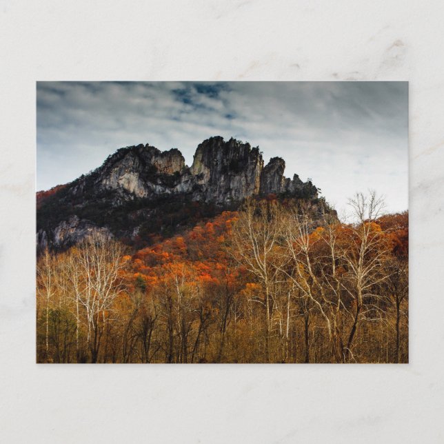 Postal Rocas Seneca en otoño, Virginia Occidental (Anverso)