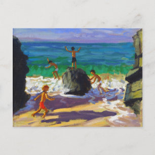 Postal rocas trepadoras Porthmeor beach St Ives 2013