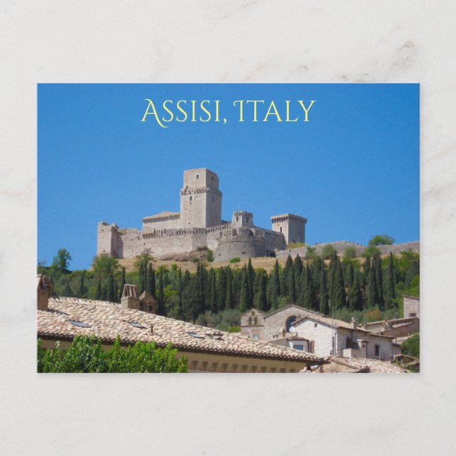 Postal Rocca Maggiore, Asís, Umbria Italia Hilltop Fort (Anverso)
