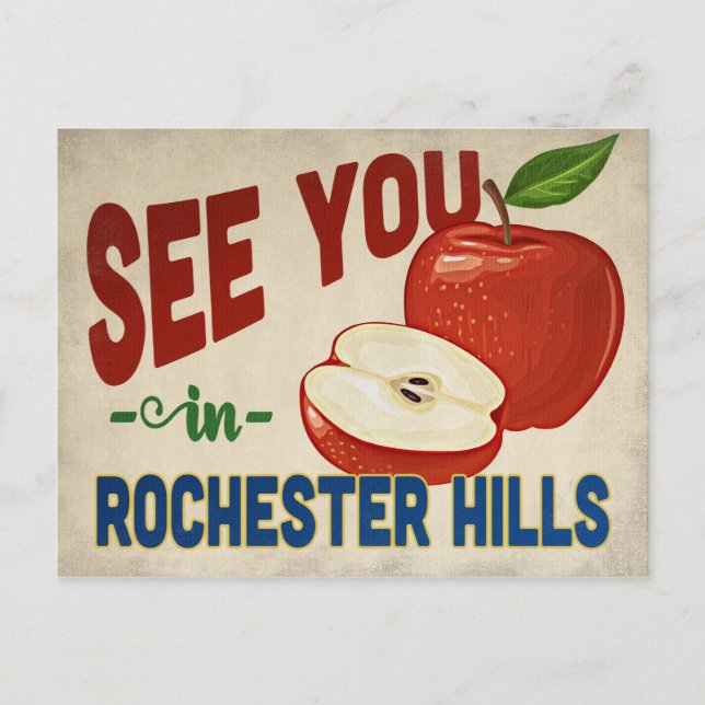 Postal Rochester Hills Michigan Apple - Viajes de época (Anverso)