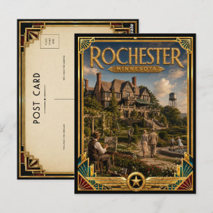 Postal Rochester Minnesota Arte Deco Vintage Edad Dorada