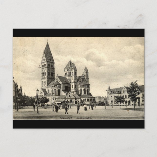 Postal Rochuskirche Dusseldorf Alemania 1907 Vintage (Anverso)