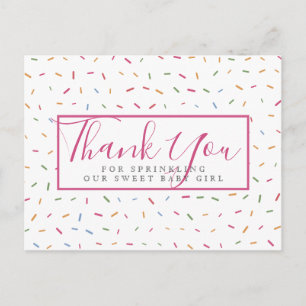 Postal Rociados Coloridos Gracias por el Baby Sprinkle