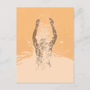 Postal Rocido de agua del hombre negro y blanco fresco