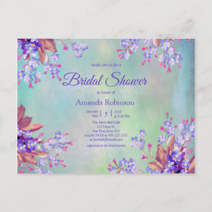 Postal Rocio Nupcial De Flor De Lila Lavanda