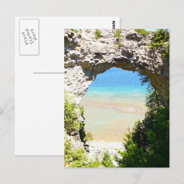 Postal Rock arco, isla mackinac (Anverso / Reverso)