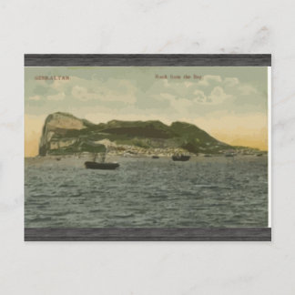 Postal Rock de Gibraltar Desde La Bahía, Vintage