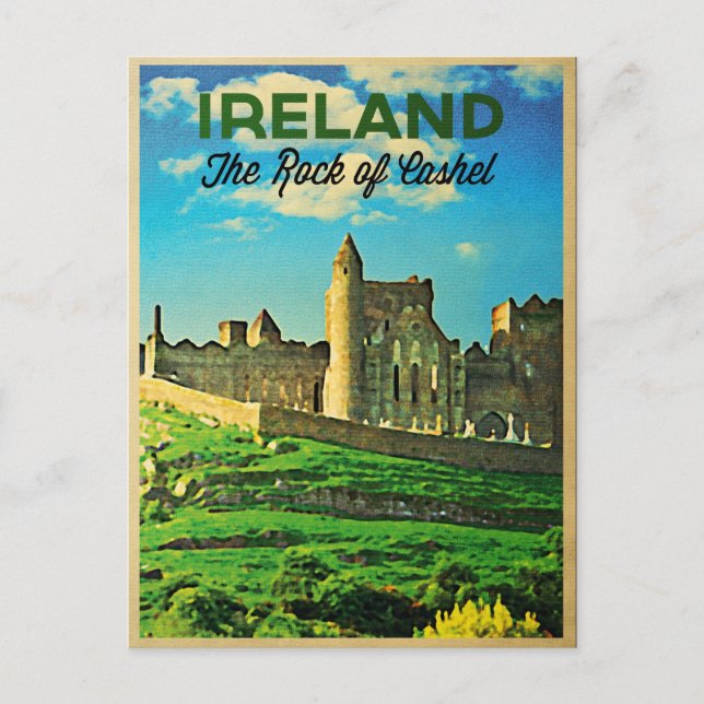 Postal Rock De Irlanda Vintage De Cashel (Anverso)