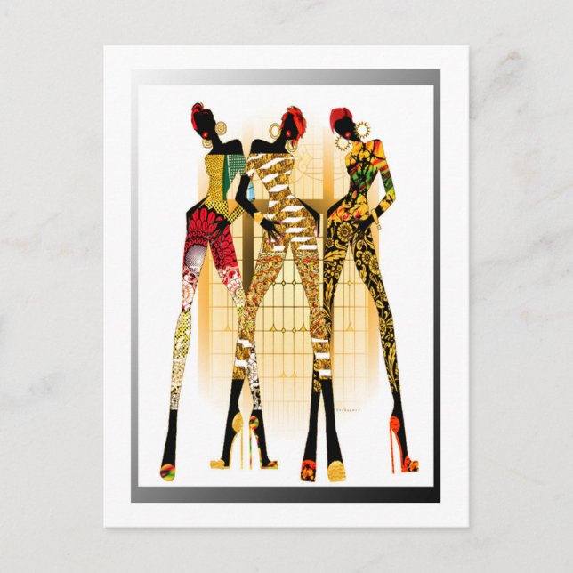 Postal Rock de los Chicas negros (Anverso)