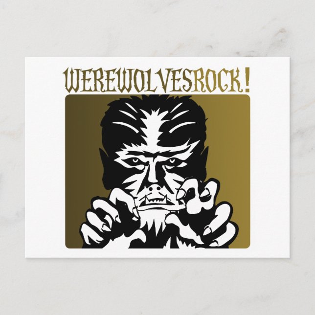 Postal ¡Rock de los hombres lobos! #2 (Anverso)