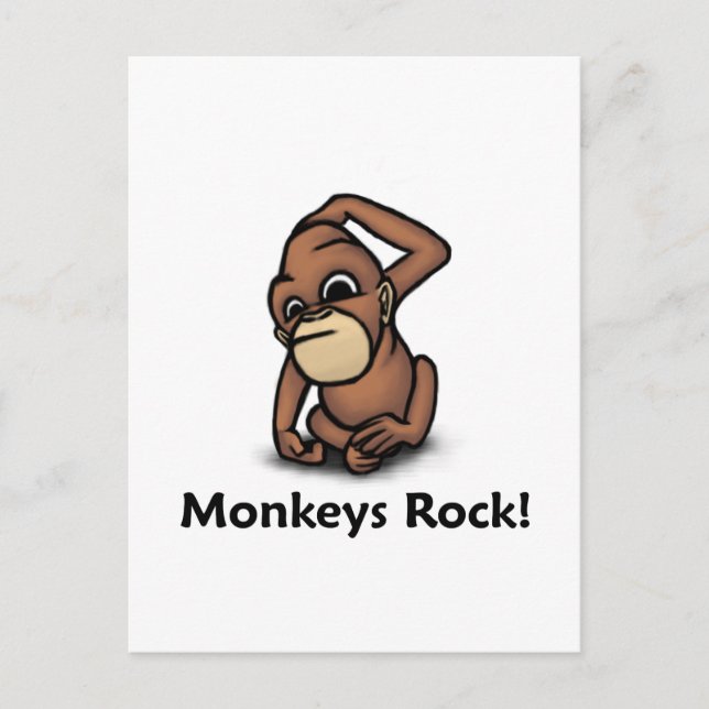Postal ¡Rock de monos! (Anverso)