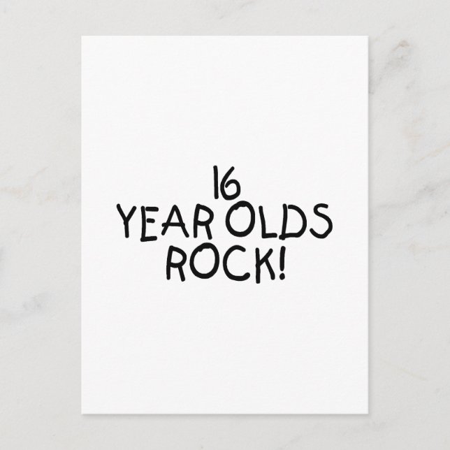 Postal Rock de niños de 16 años (Anverso)