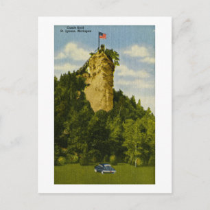 Postal Rock del castillo, St Ignace, Michigan