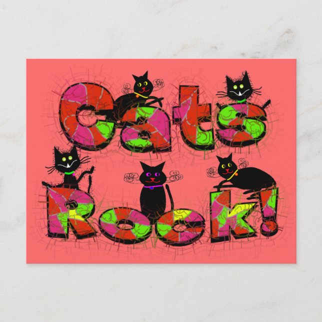 Postal Rock gatos: Regalos para amantes del gato (Anverso)
