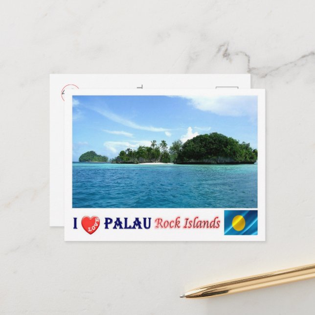 Postal Rock Islands- Me encanta - Palaos - (Anverso/Reverso In Situ)