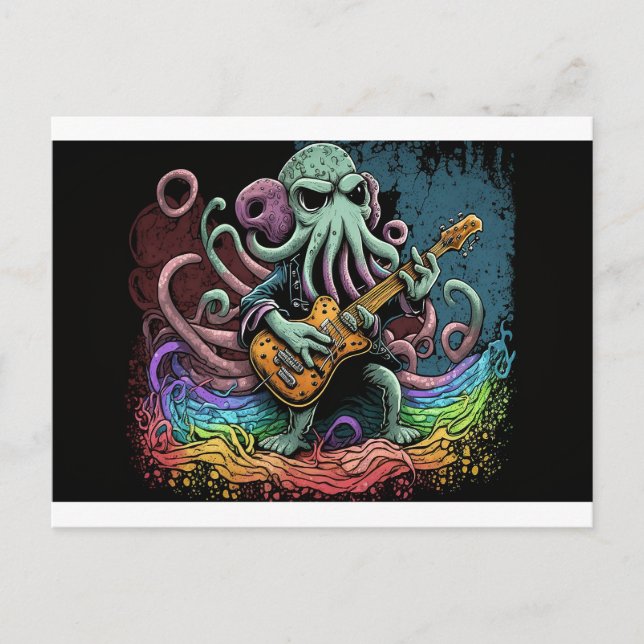 Postal Rock 'n Roll del personalizado Cthulhu (Anverso)