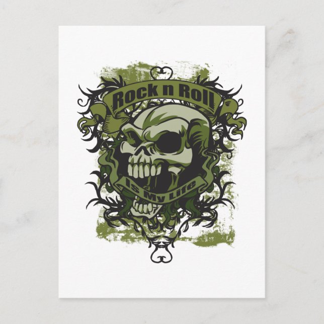 Postal Rock n Roll es mi cráneo de vida (Anverso)