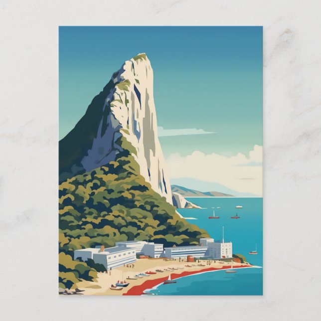 Postal Rock of Gibraltar Travel Art (Anverso)