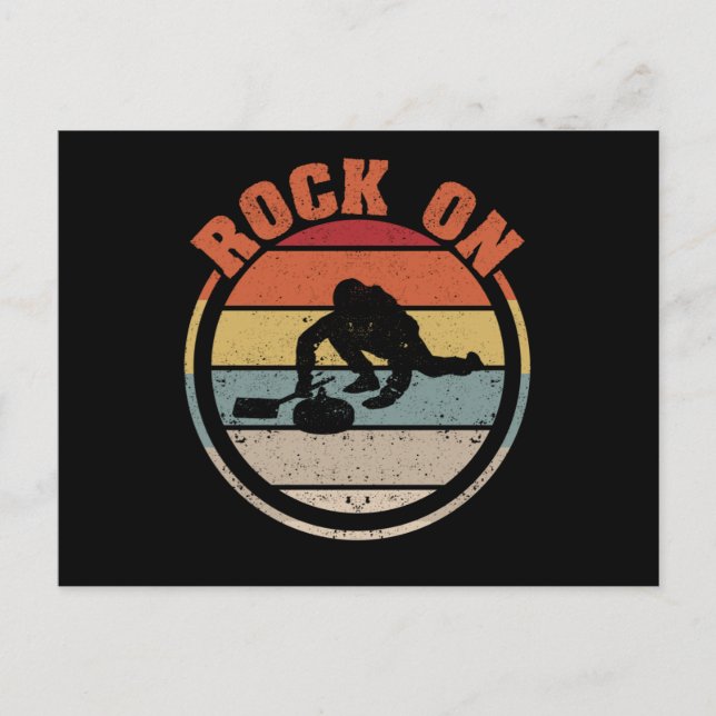 Postal Rock on curling player team winter sports fan (Anverso)