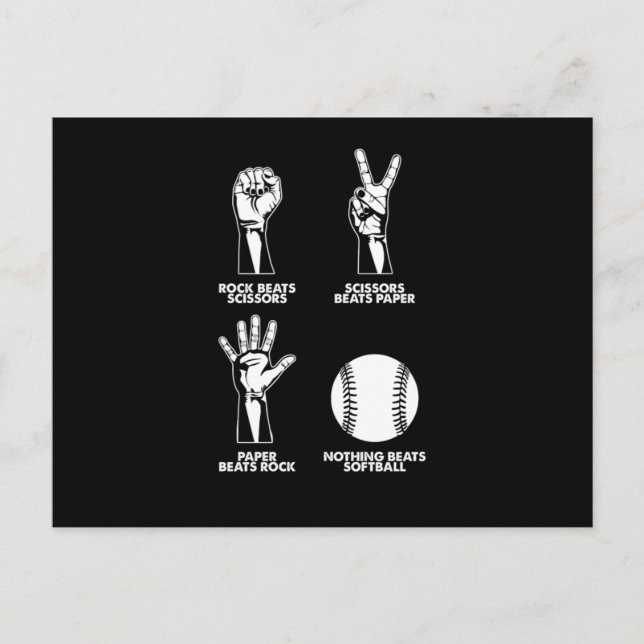 Postal Rock Paper Scissors Softball Pitcher Catcher Gift (Anverso)