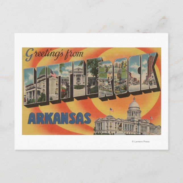 Postal Rock pequeño, Arkansas - Escenas de letras grandes (Anverso)