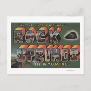 Postal Rock Springs, Wyoming - Escenas de letras grandes