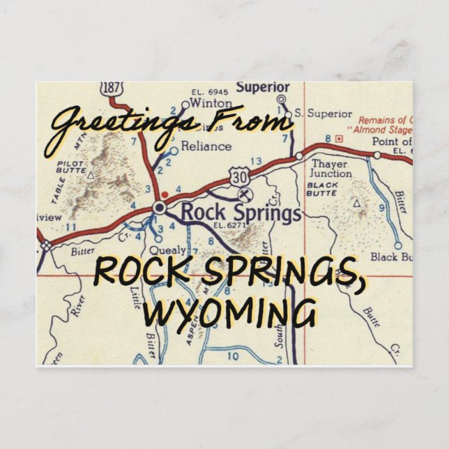 Postal Rock Springs Wyoming Vintage (Anverso)