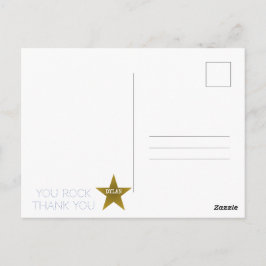 Postal Rock Star Birday Gracias Postcard Blue Gold