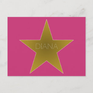 Postal Rock Star Birday Gracias Postcard Pink Gold