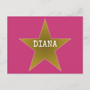 Postal Rock Star Birday Gracias Postcard Pink Gold