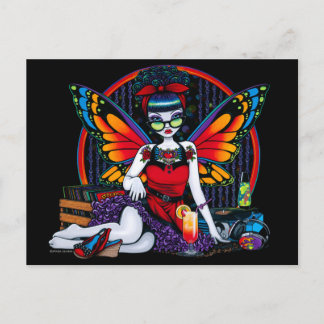 Postal Rockabilly Fairy Retro Record Player Rainbow