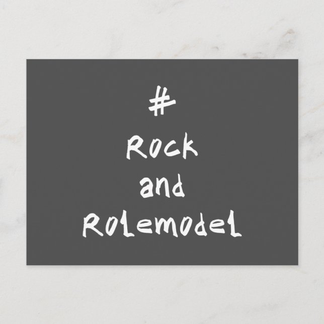Postal #RockandRolemodel - Blanco. (Anverso)