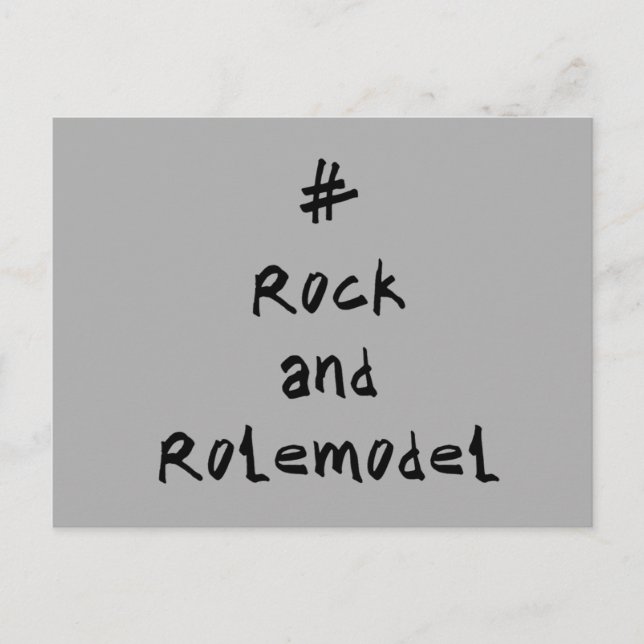 Postal #RockandRolemodel - Negro. (Anverso)